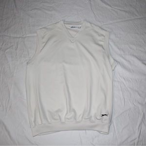 White Vintage Sweater Vest For Men